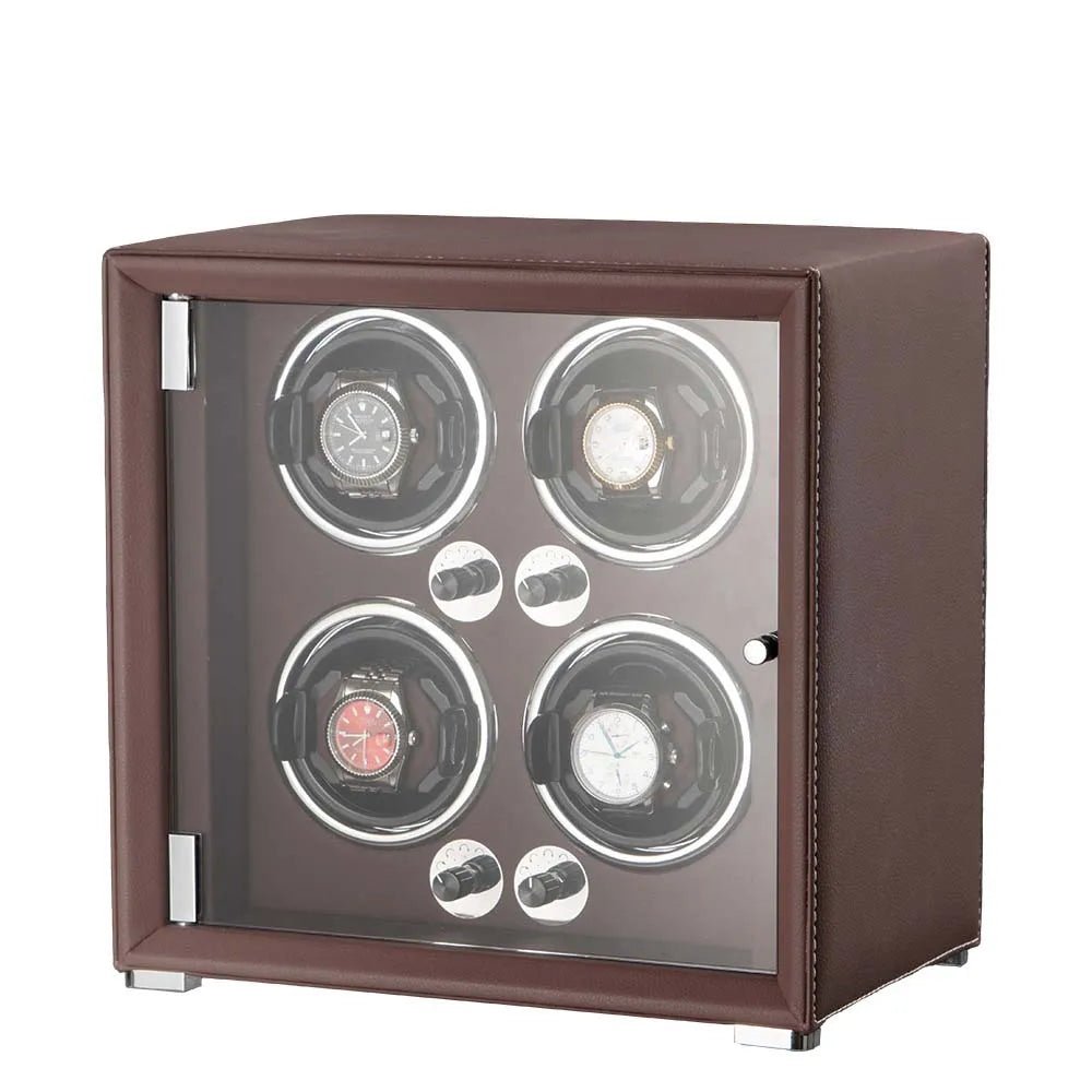 WatchMatic Lustro Leather Watch Winder red 4slots - WatchMatic
