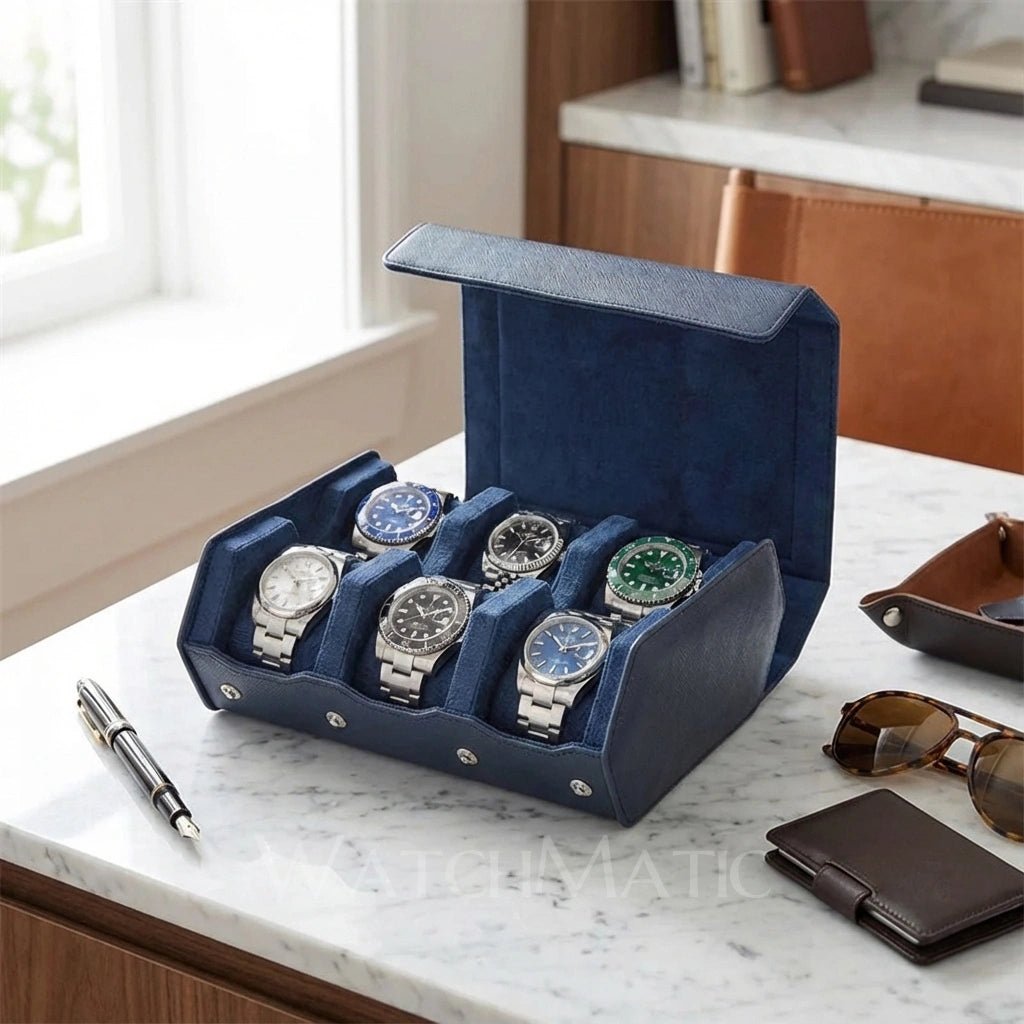 WATCHMATIC Hexagon Watch Box 14:173green-6slots - WatchMatic