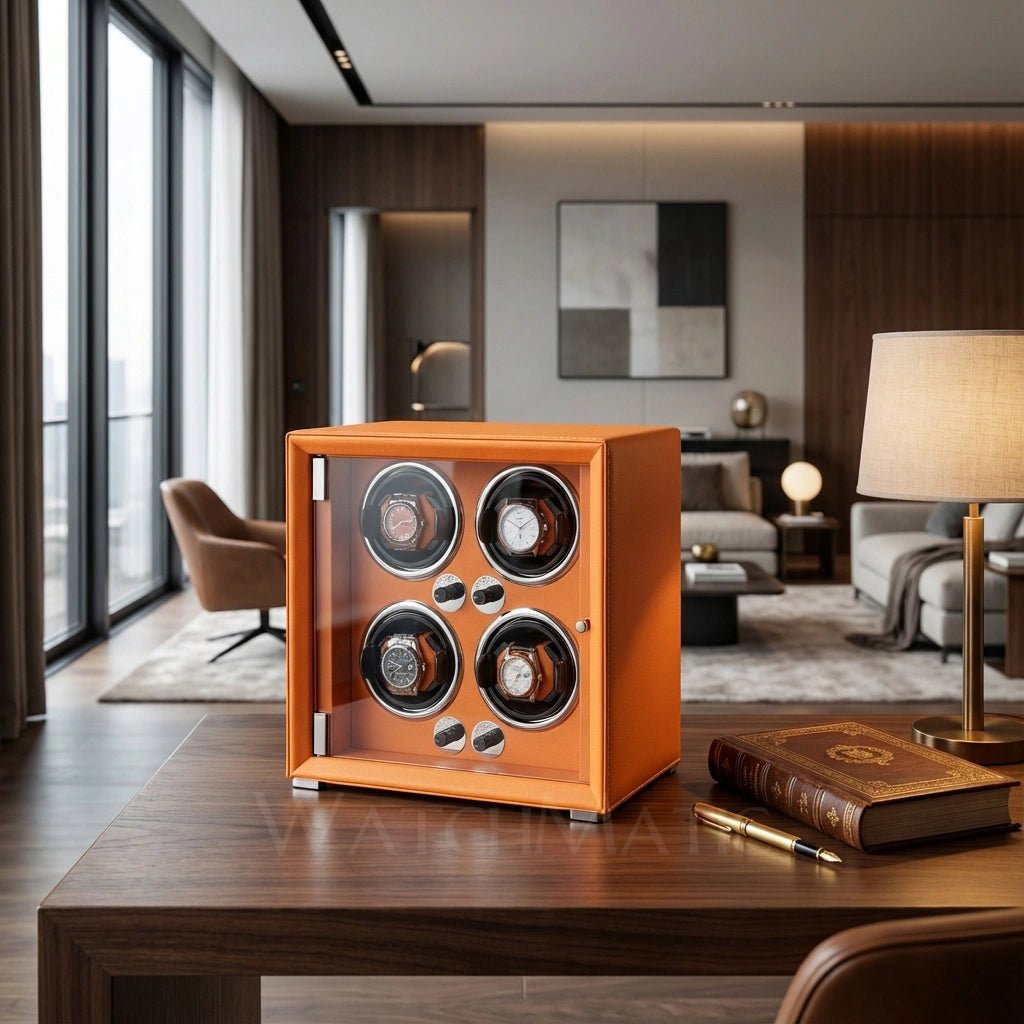 WatchMatic Lustro Quad Watch Winder orange 4slots - WatchMatic